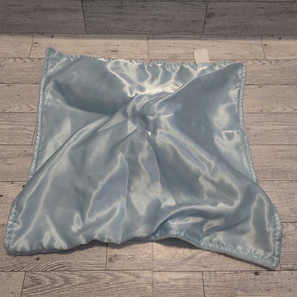 Forever Baby Gray Blue Elephant Lovey Security Blanket Crinkle Teether Satin - Picture 3 of 8